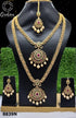 Micro Gold Plated Sayara Collection Necklace Set Combo (Long+short) with Mang Tikka 8839N-Necklace Set-Griiham-Griiham