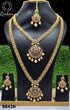 Micro Gold Plated Sayara Collection Necklace Set Combo (Long+short) with Mang Tikka 8842N-Necklace Set-Griiham-Griiham