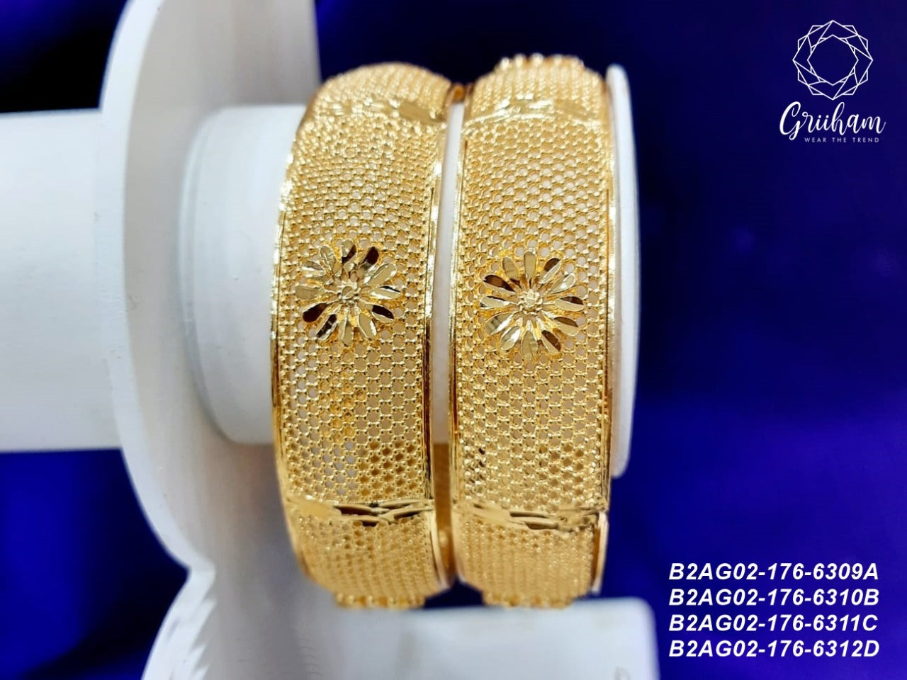 Microgold guaranteed gold finish Bangles Set of 2 bangles B2AG02-176-6309A