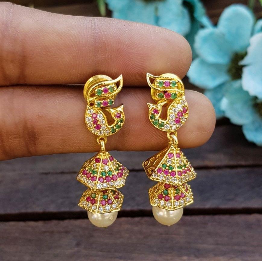 Mint Collection Top quality Real AD Stones Jhumki Earrings EOT03-148-3890N