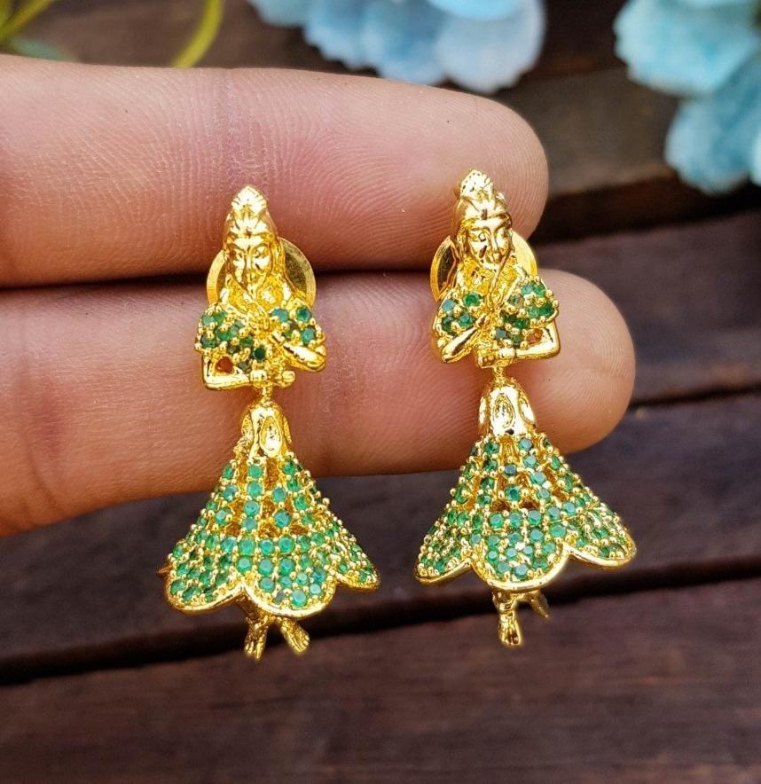 Mint Collection Top quality Real AD Stones Jhumki Earrings EOT03-176-3884N