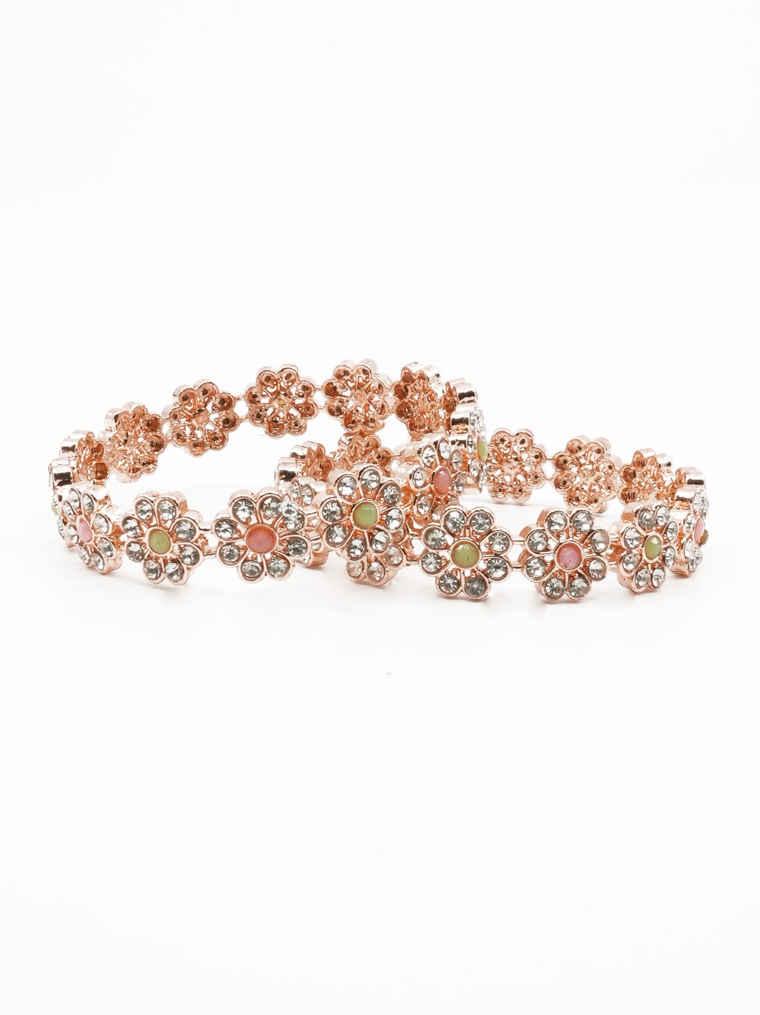Pastel Colour Trensing Floral Set of 2 bangles 11546A