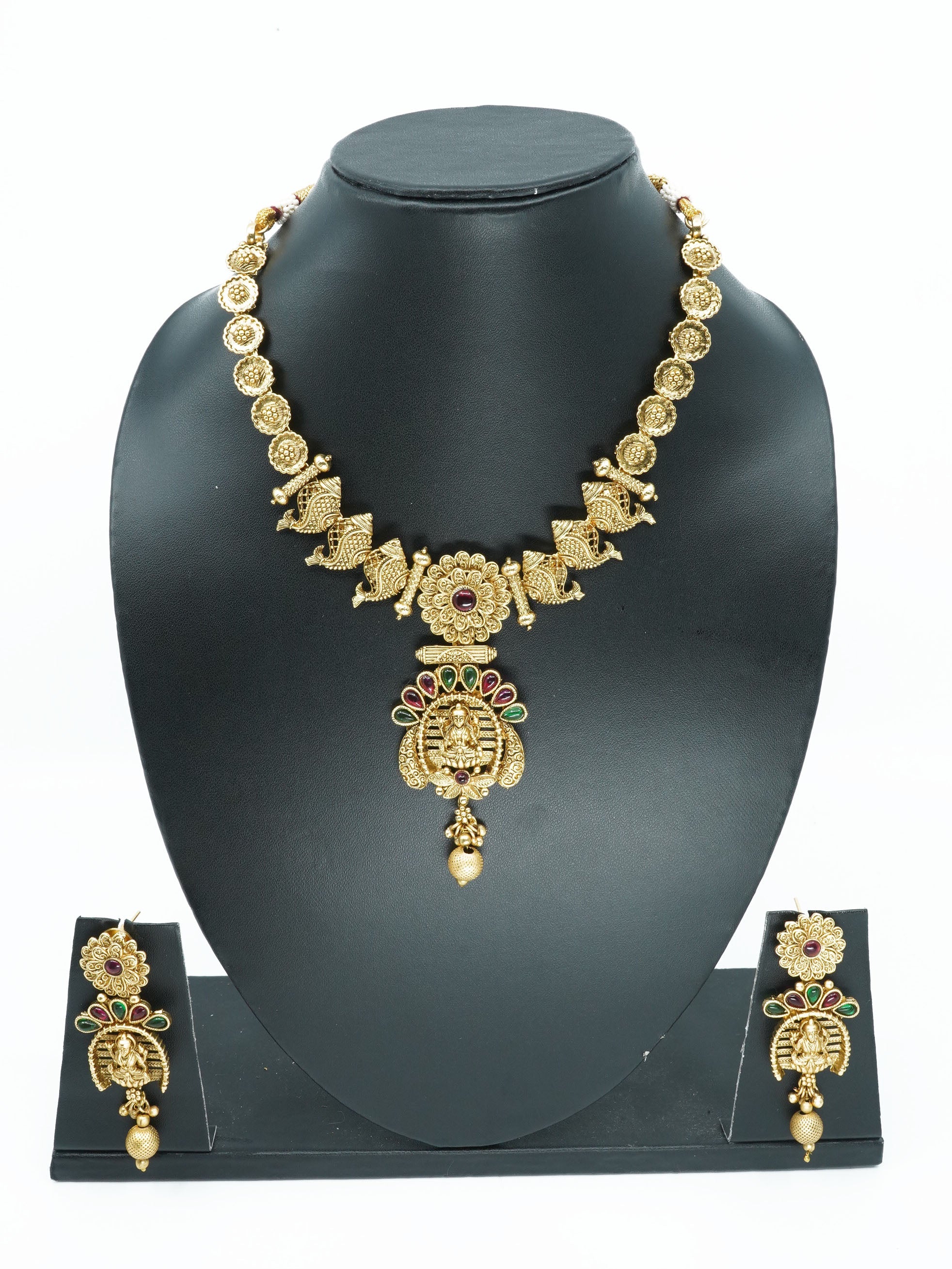 Premium Antique Gold Finish Laxmi necklace10940n