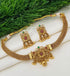 Premium Antique Gold Finish Ruby/Emerald Floral motif choker 10976n