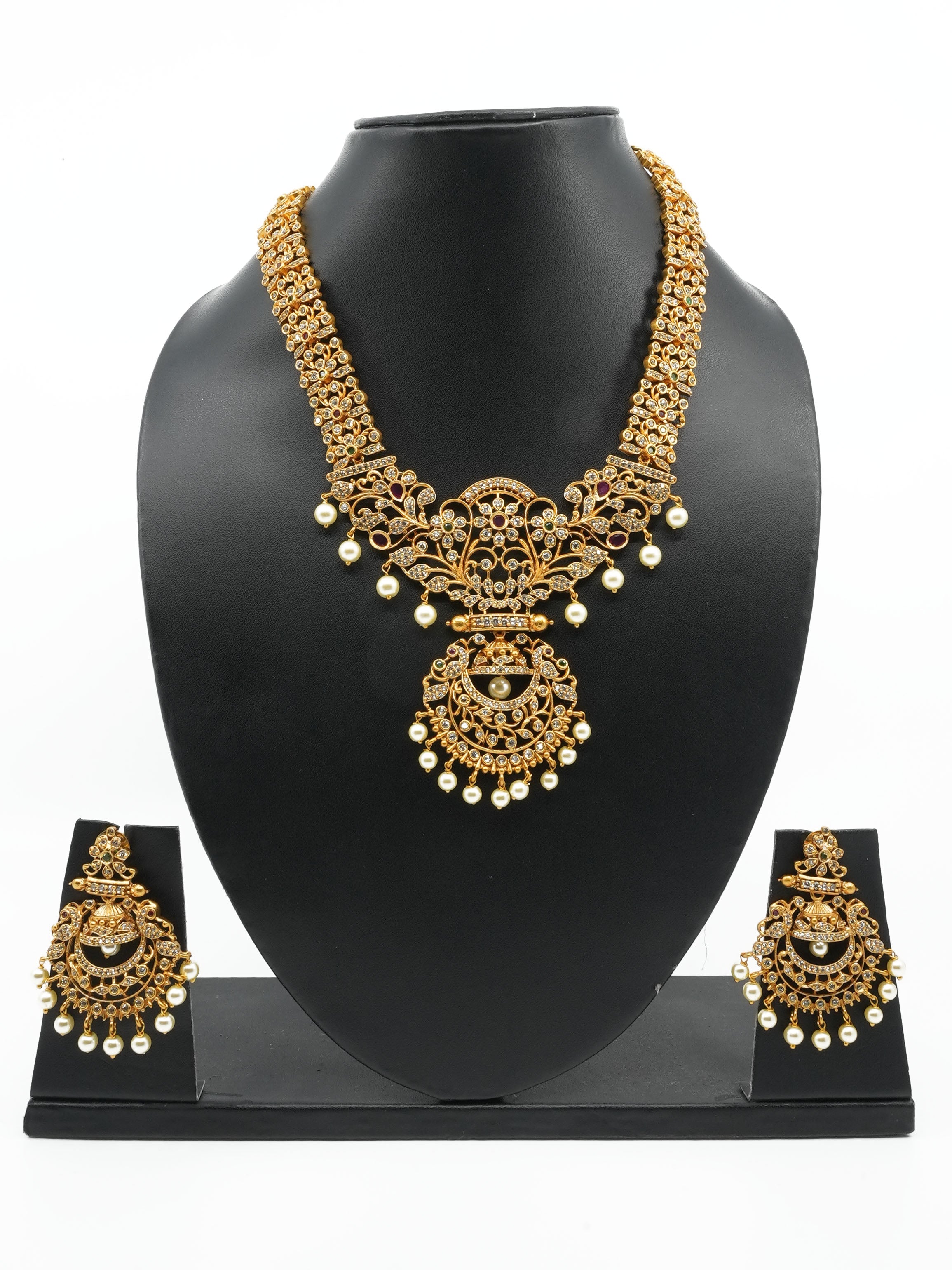 Premium Antique Gold with pearl and zercon full work 11358N