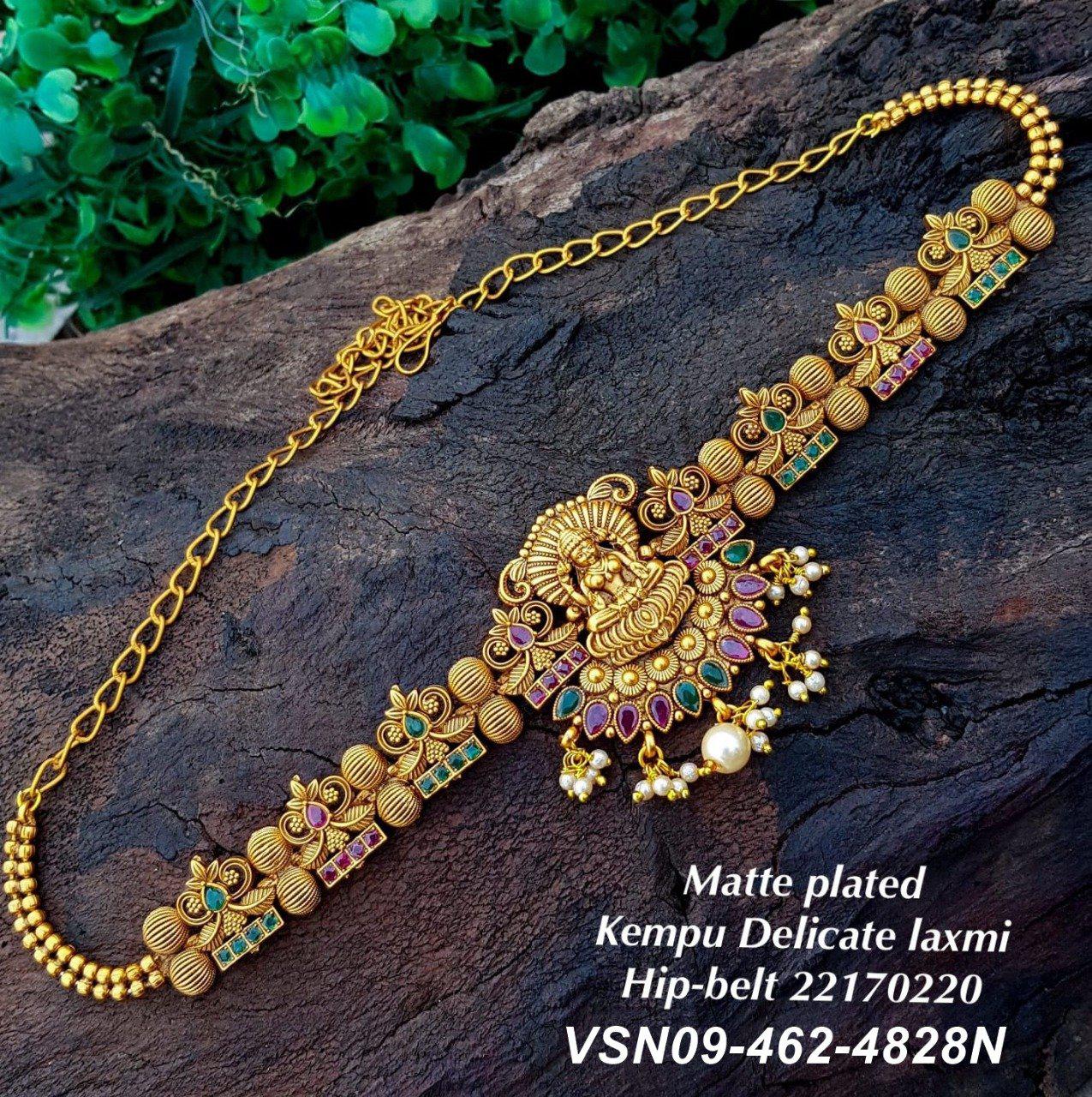 Premium Antique finish Free Size Stone Vodiannam/Waist belt/Kamar bandh 4828N