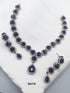 Premium Dual Tone of Black and Rose, studded with sparkling Blue and White CZ stones designer Necklace Set 8937N-Necklace Set-Griiham-Griiham