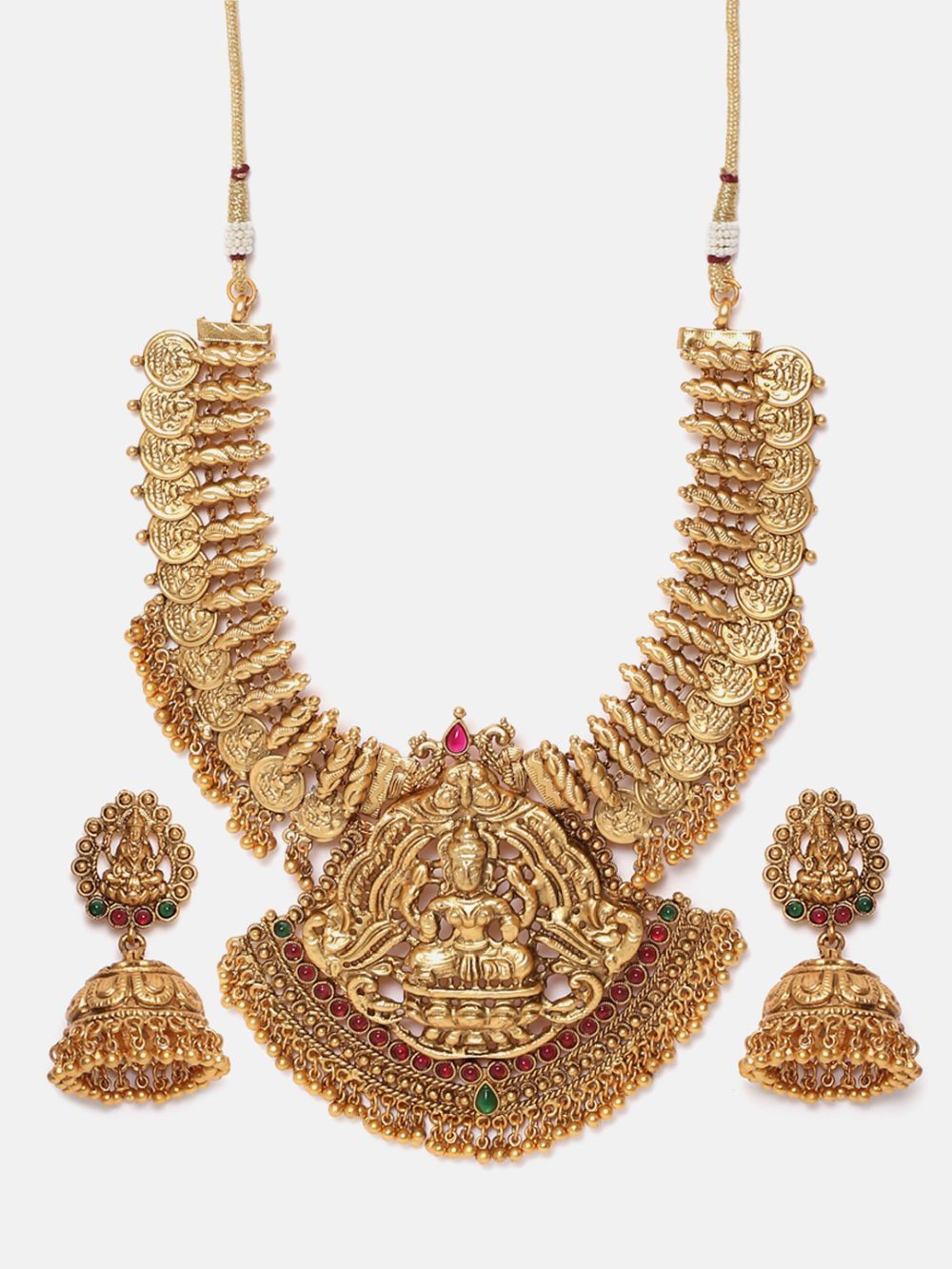 Premium Gold Finish 1st quality Brass Based Nagas Design Short Necklace set 5045N