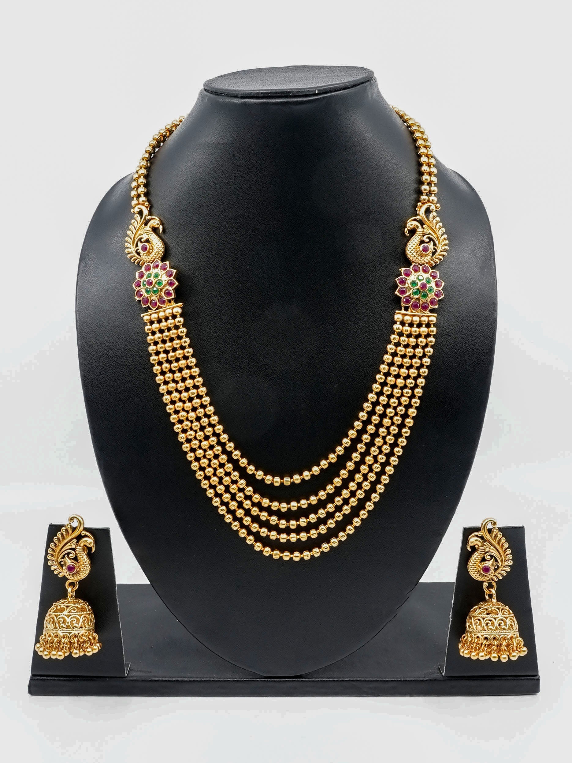 Premium Gold Finish Medium  necklace set 11323N