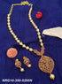 Premium Gold Finish Necklace set with Kemp Stones perfect for gifting 5295N