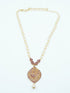 Premium Gold Finish Necklace set with Kemp Stones perfect for gifting 5295N