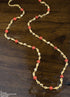 Premium Gold Finish Real Coral / Pearl / Jade Chain 30 inches 6746N