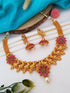 Premium Gold Finish Stylish Short Necklace set with Multicolour CZ stones 5340N