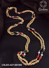 Premium Gold Finish Two Layers Real Coral / Pearl / Jade Chain 30 inches 6918N
