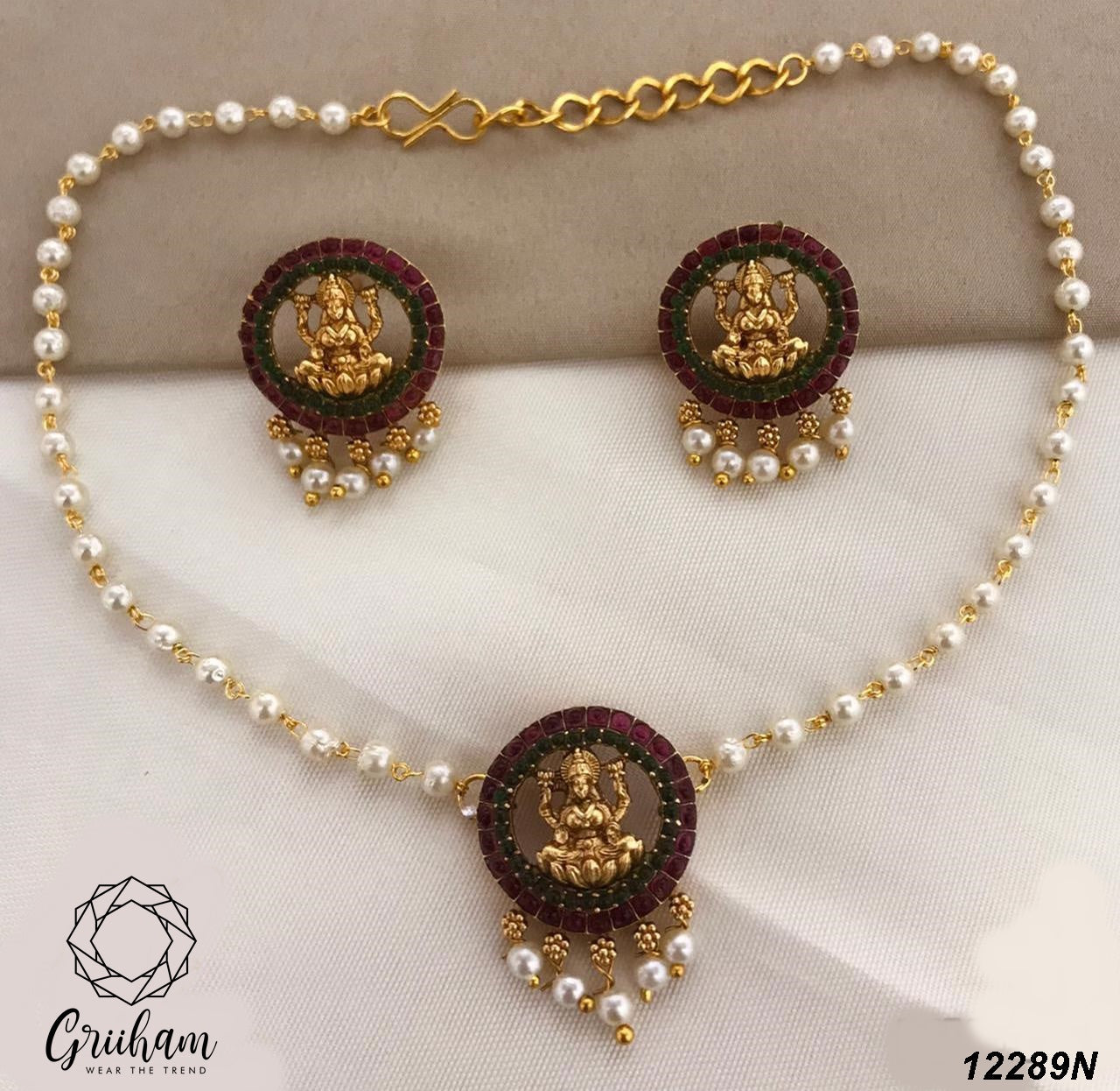 Premium Gold Finish necklace set 12290N