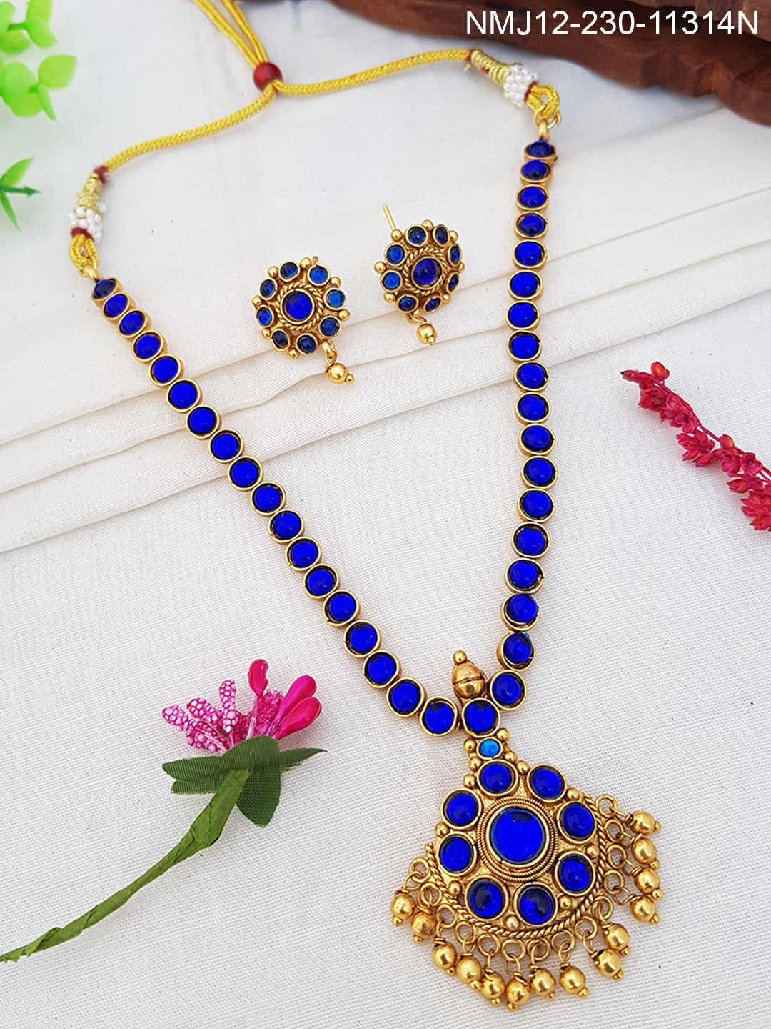 Premium Gold Plated All occasion Necklace Set with diff colours 11310N