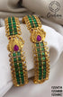 Premium Gold Plated Bestseller Multicolour Set of 2 broad bangles 12347A