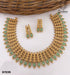 Premium Gold Plated Broad Necklace Set with diff Colours 8703N-Necklace Set-Griiham-Mint Green-Griiham