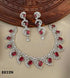 Premium Gold Plated CZ Exclusive handcrafted Necklace Set with Red and White stones 8832N-Necklace Set-Griiham-Griiham