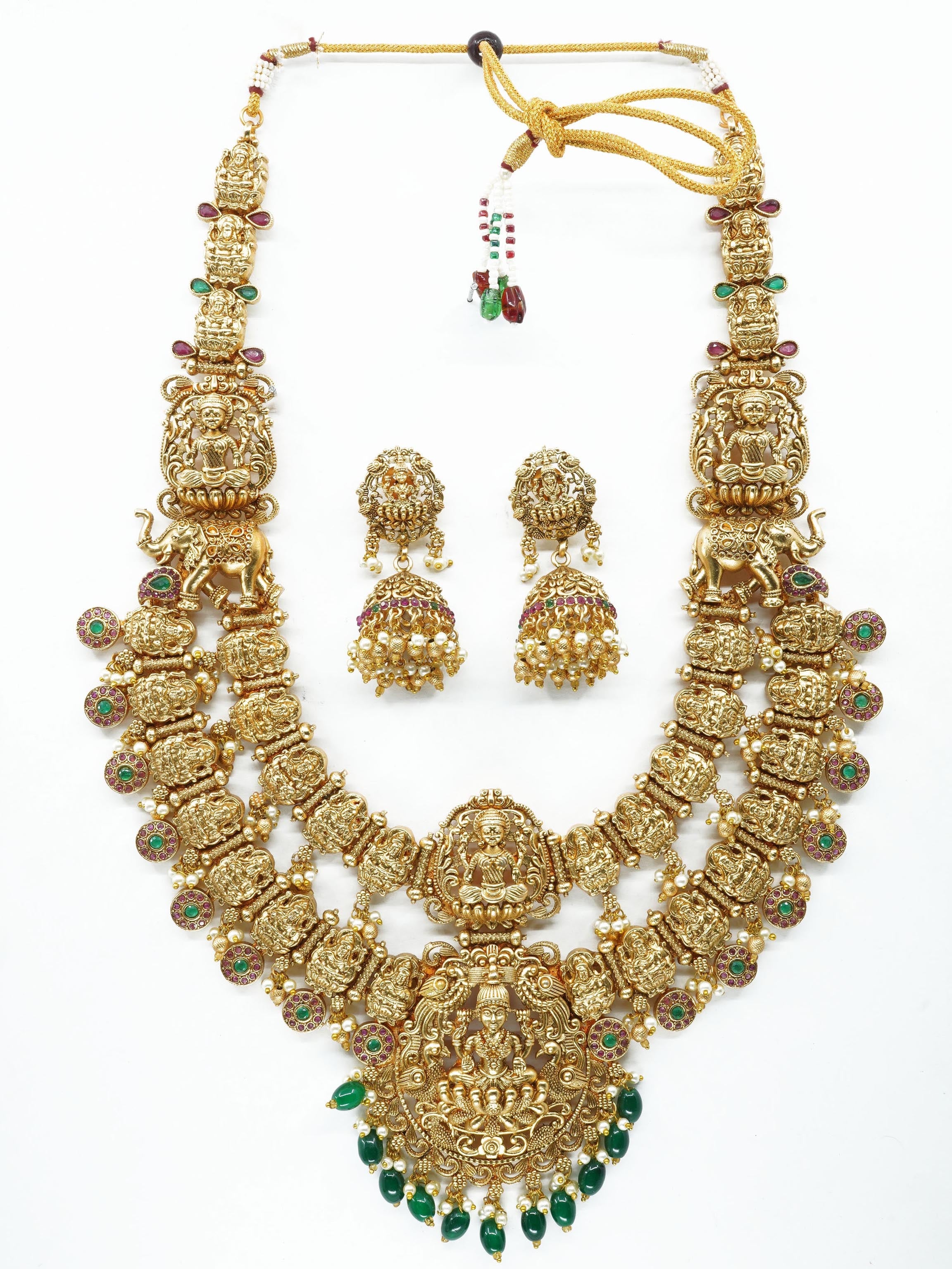Premium Gold Plated Classic Laxmi Necklace set 11324N