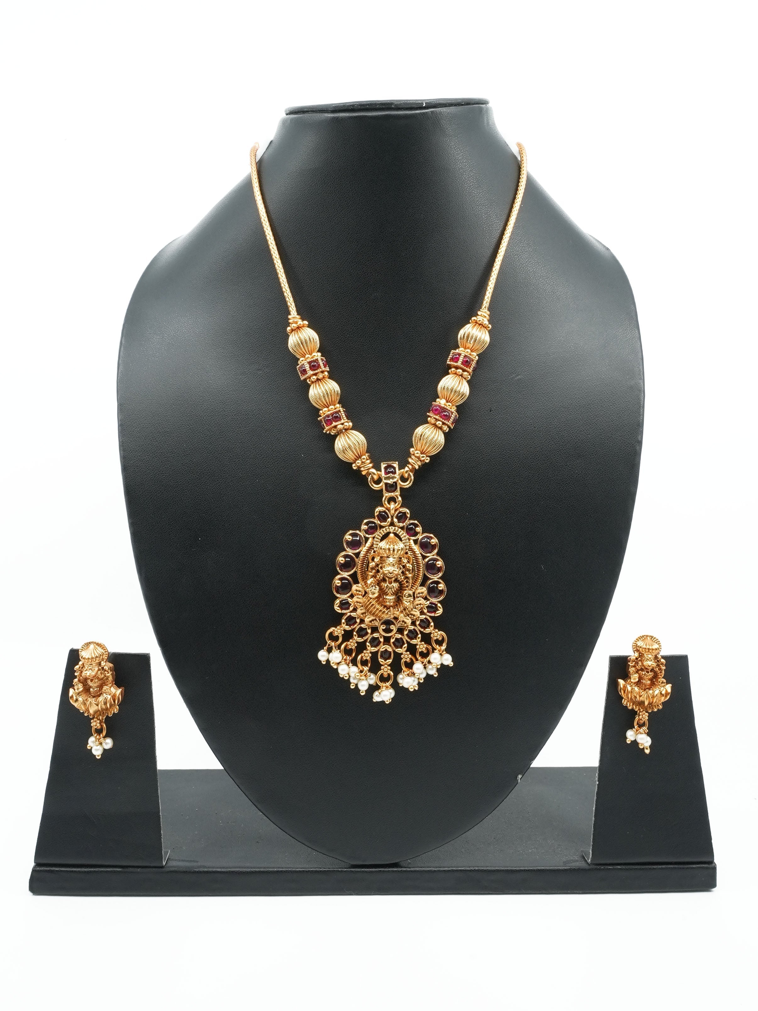Premium Gold Plated Classic Siddhalaxmi Laxmi Necklace set 11306N