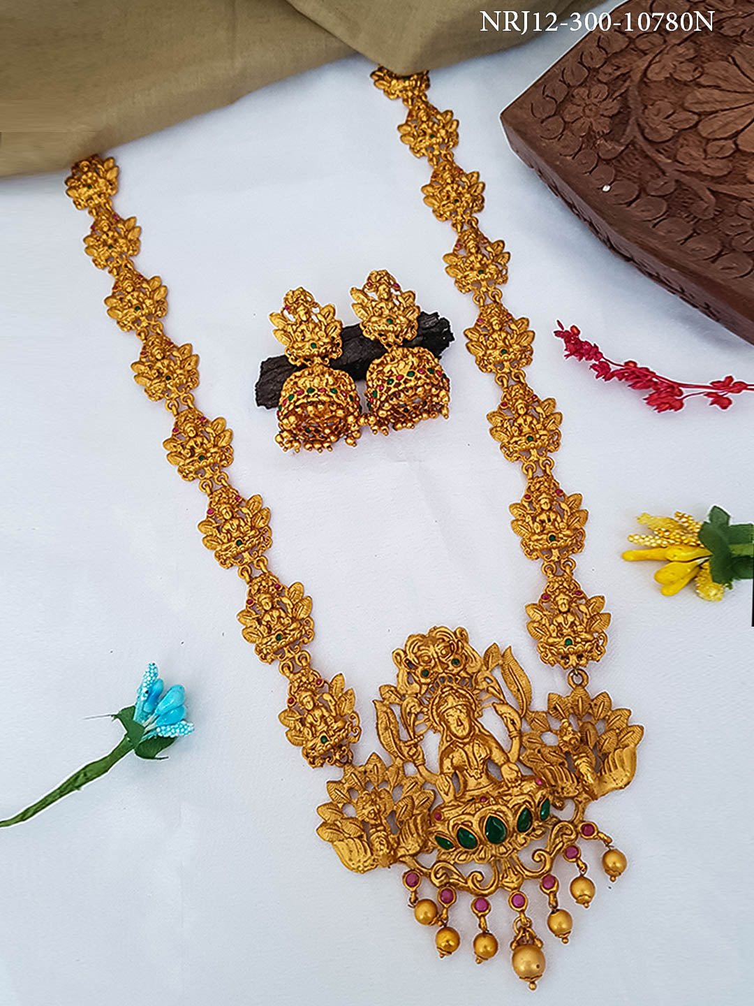 Premium Gold Plated Designer Long Necklace Set 10780N