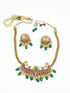 Premium Gold Plated Kemp Studded Necklace Set with Multi Color Stones 11913N
