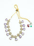 Premium Gold Plated Pastel Necklace Set with Mona Lisa Stones 11978N