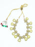 Premium Gold Plated Pastel Necklace Set with Mona Lisa Stones in different colors with Mang Tikka 11994N