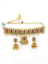 Premium Gold Plated Sayara Collection Multi Colour CZ Stone Choker Necklace Set 9910N
