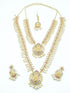 Premium Gold Polish CZ Kemp Studded Lakshmi Necklace Combo (Long+short) with Tikka Bridal Wear 7060N