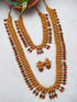Premium Gold Polish Necklace Set combo with Multi color stones (Long+short) 7166N-Necklace Set-Griiham-Griiham