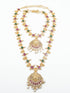 Premium Gold Polish Real AD Kemp Studded Lakshmi Necklace Combo (Long+short) NRG03-1650-3851N