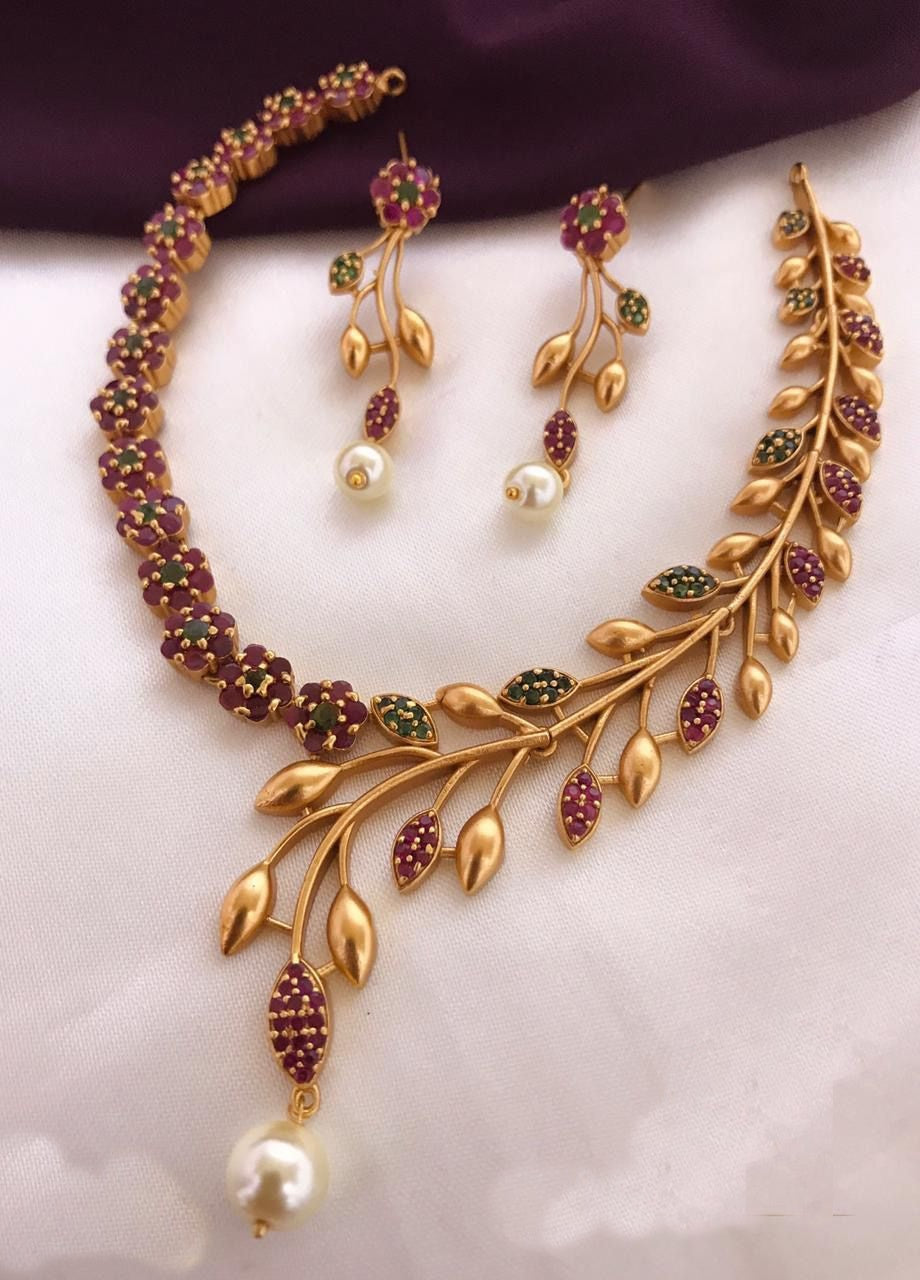 Multicolor stone Necklace set - Ganapati Jewellers Nepal