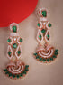 Premium Rose Gold Plated with sparkling Green White CZ stones Jhumka / Earrings 8954N