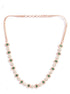 Premium Rose Gold Plated with sparkling Green and White CZ stones designer Necklace Set 8947N