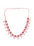 Premium Rose Gold Plated with sparkling Red White CZ stones designer Necklace Set 8934N
