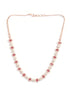 Premium Rose Gold Plated with sparkling Red and White CZ stones designer Necklace Set 8945N