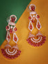 Premium Rose Gold Plated with sparkling Red white CZ stones Jhumka / Earrings 8952N