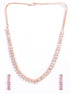 Premium Rose Gold Plated with sparkling white CZ stones Solitaire design Necklace Set 8930N
