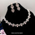 Premium White Gold Plated with sparkling Pink CZ stones Designer Necklace Set 8923N-Necklace Set-Griiham-Griiham