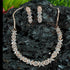 Premium White Gold finish short white CZ stone necklace set 8818N