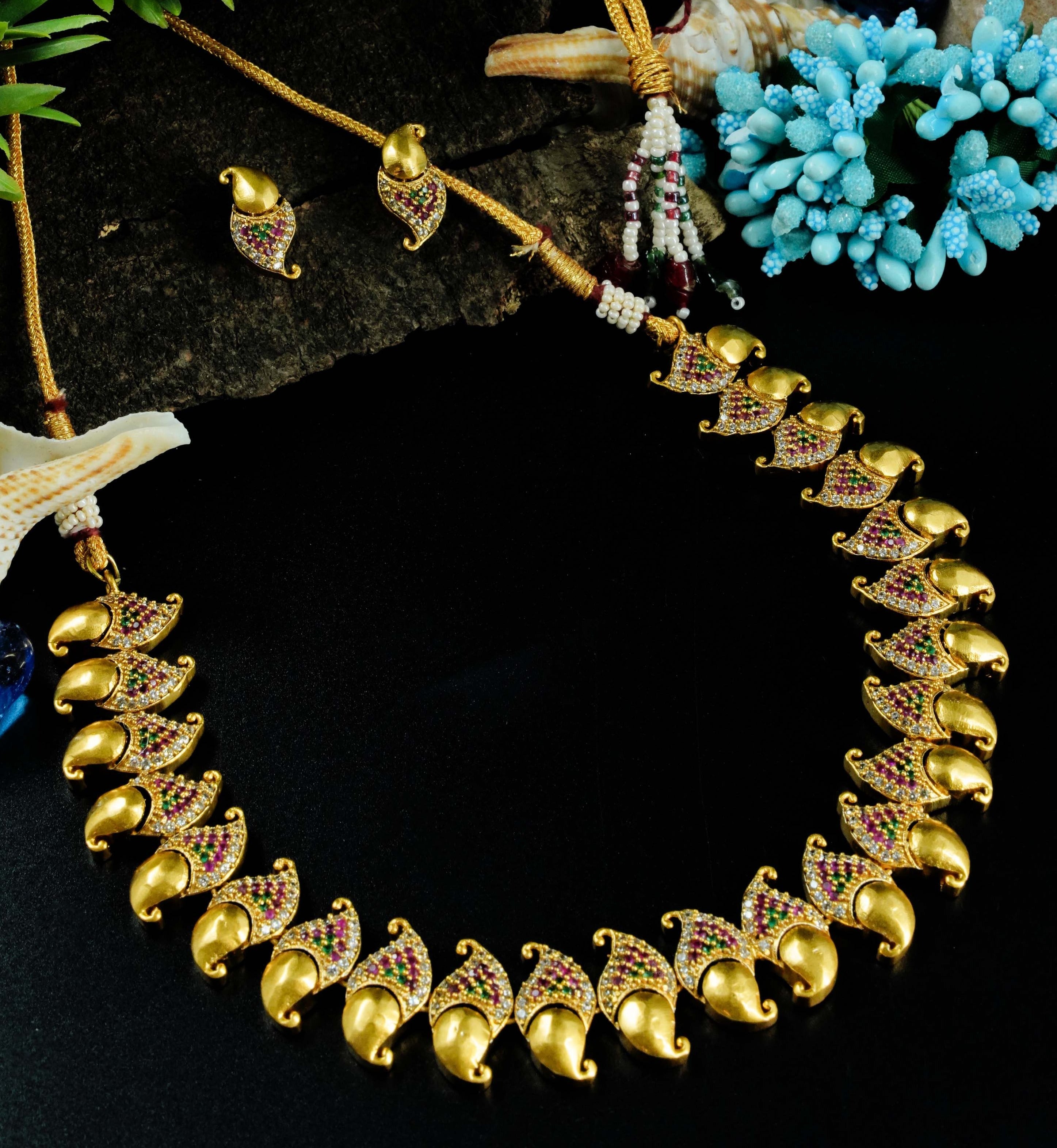 Premium gold finish Sayara Collection Designer Necklace Set 9394N