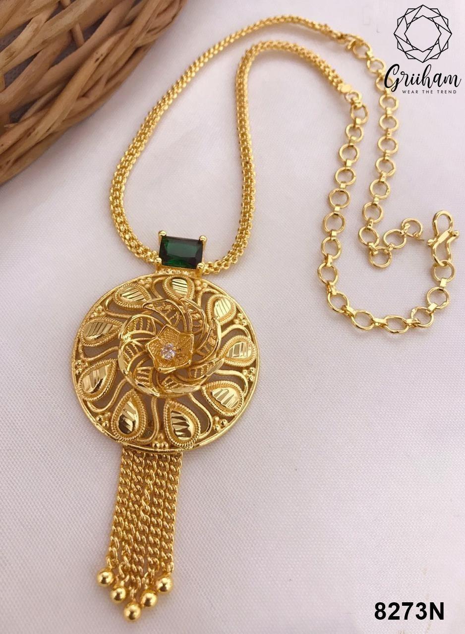 Premium gold plated Kerala jewelry 8273N-Necklace Set-Griiham-Griiham