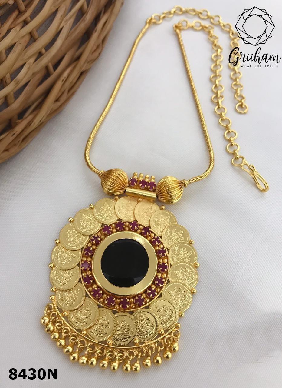 Premium gold plated Kerala jewelry 8430N-Necklace Set-Griiham-Griiham