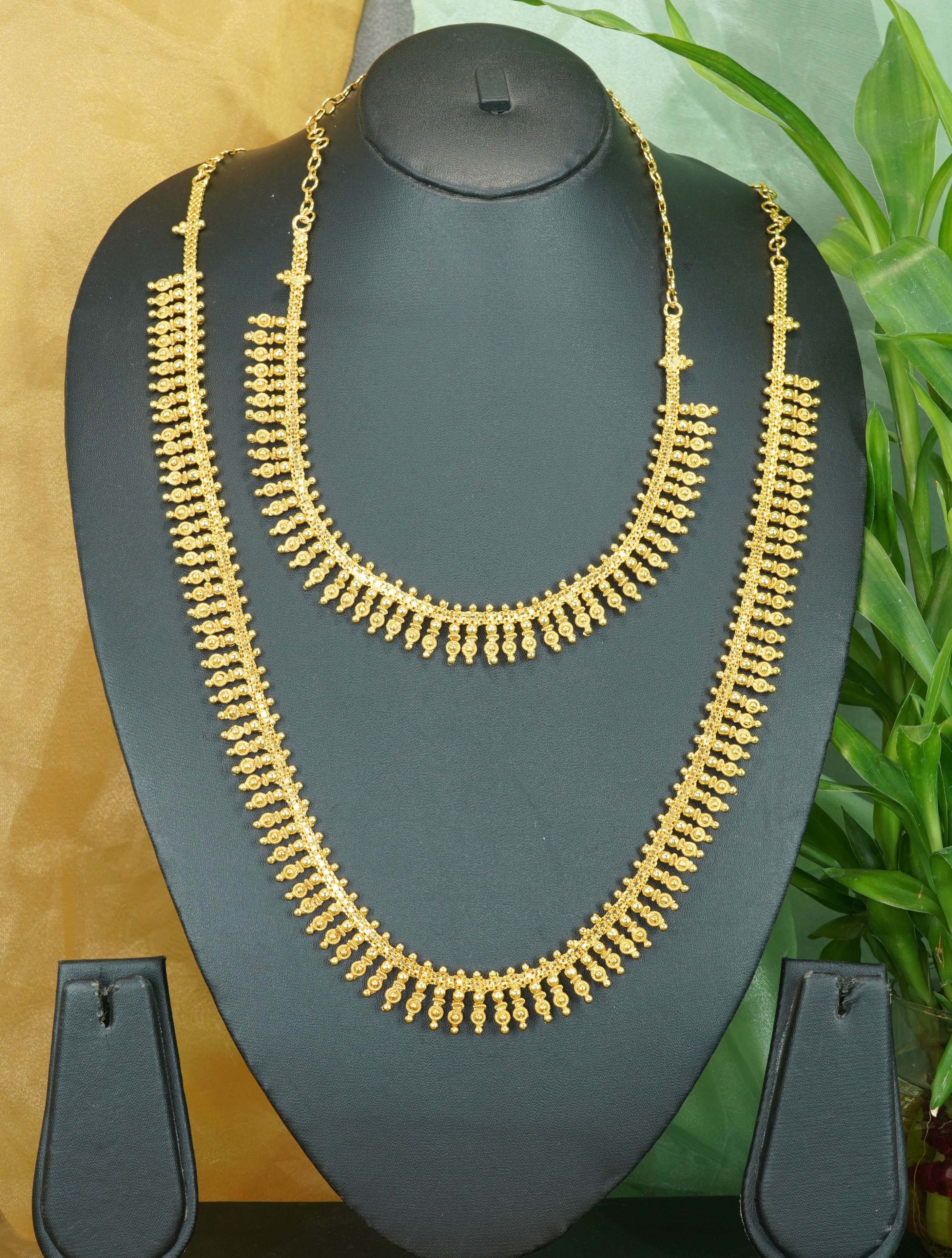 Premium gold plated Kerala jewelry combo set 11078N