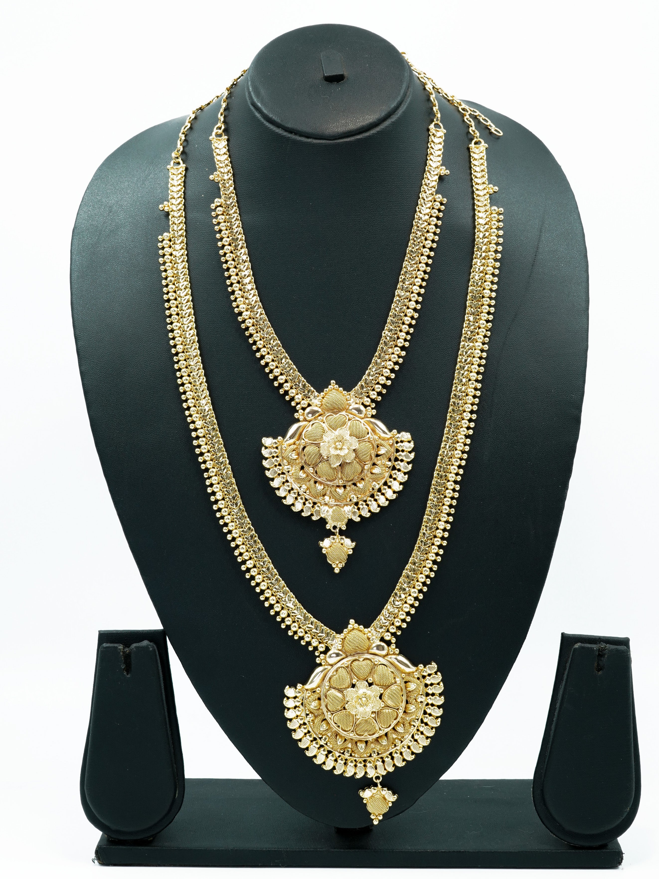 Premium gold plated Kerala jewelry combo set 11082N