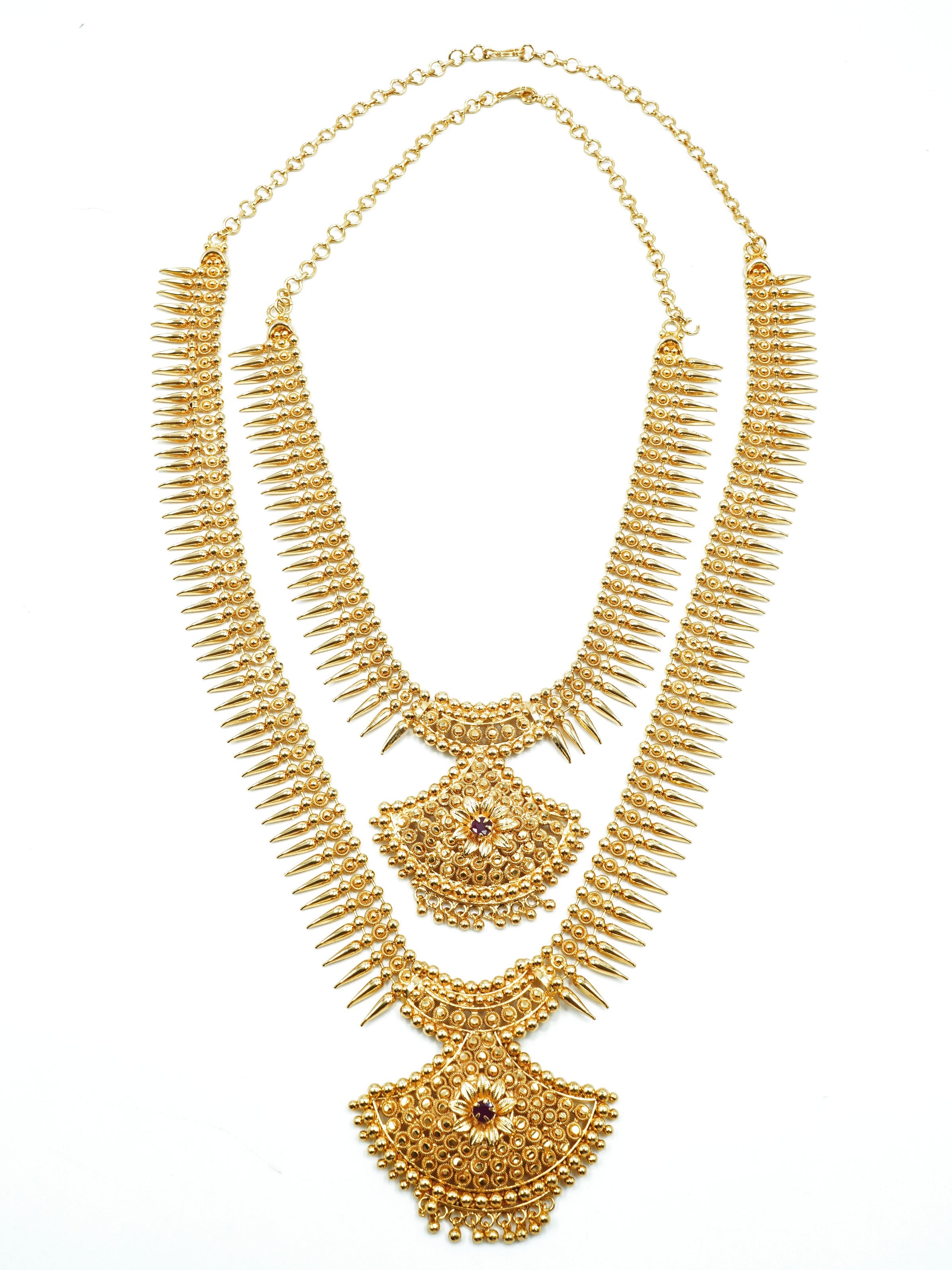 Premium gold plated Kerala jewelry combo set 11098N