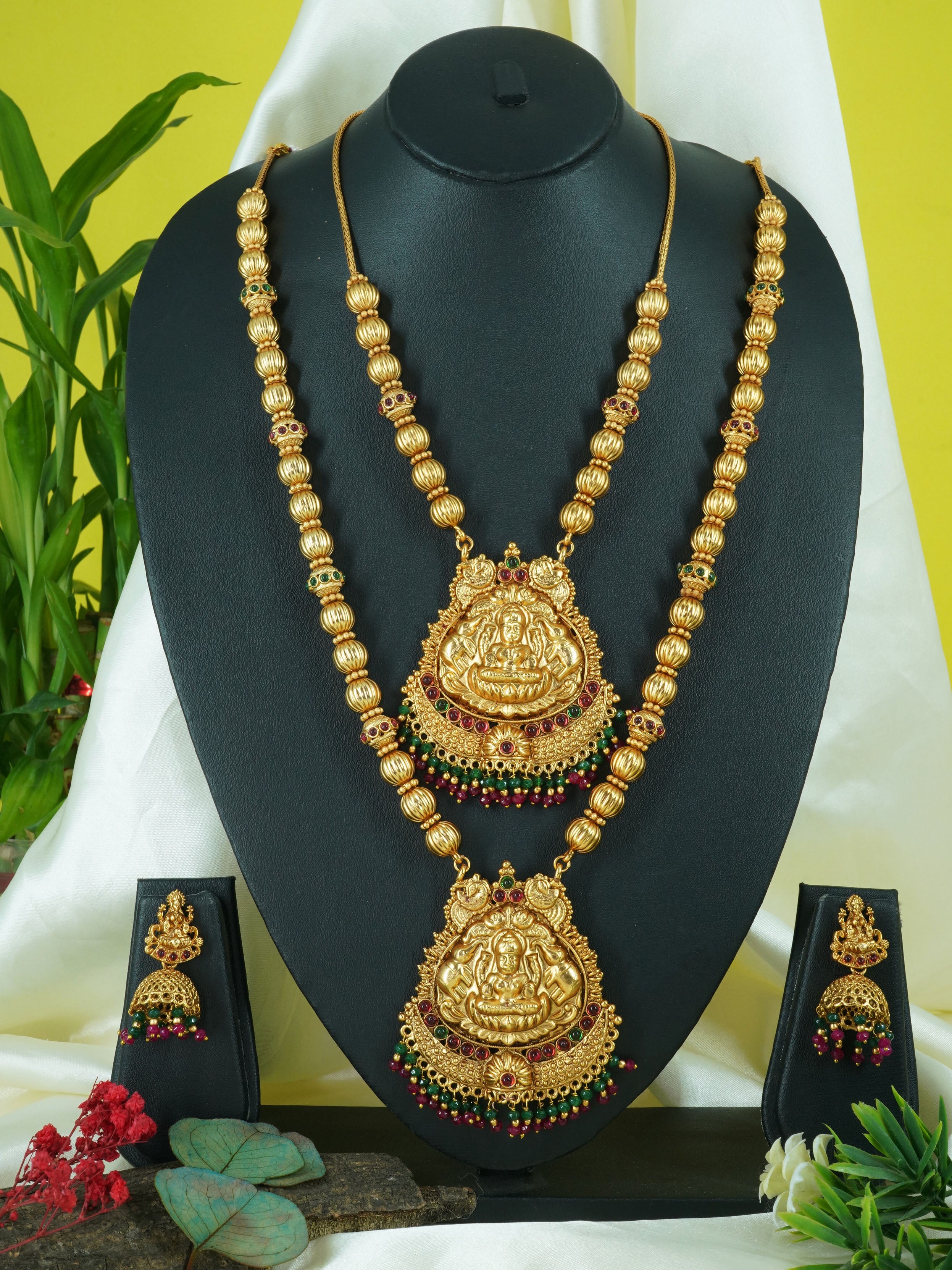 Premium gold plated Kerala jewelry combo set 11100N