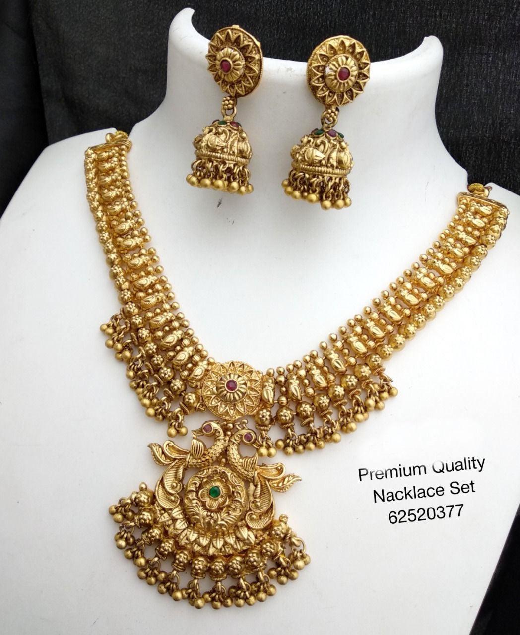 Premium gold plated Temple jewelry 8552N-Necklace Set-Griiham-Griiham